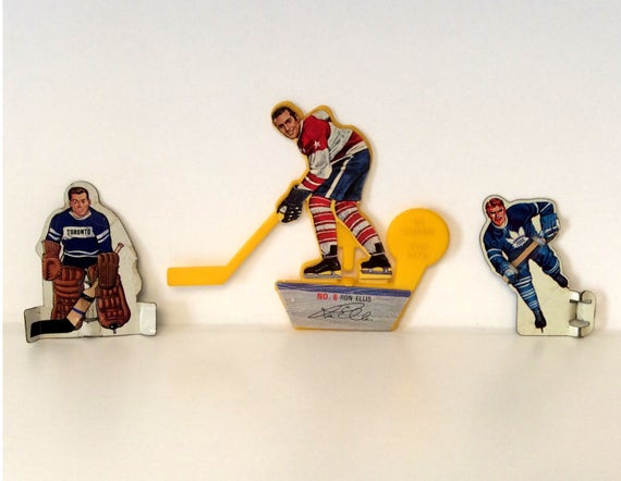 Metal Table Hockey Players And Post Shooter Etsy