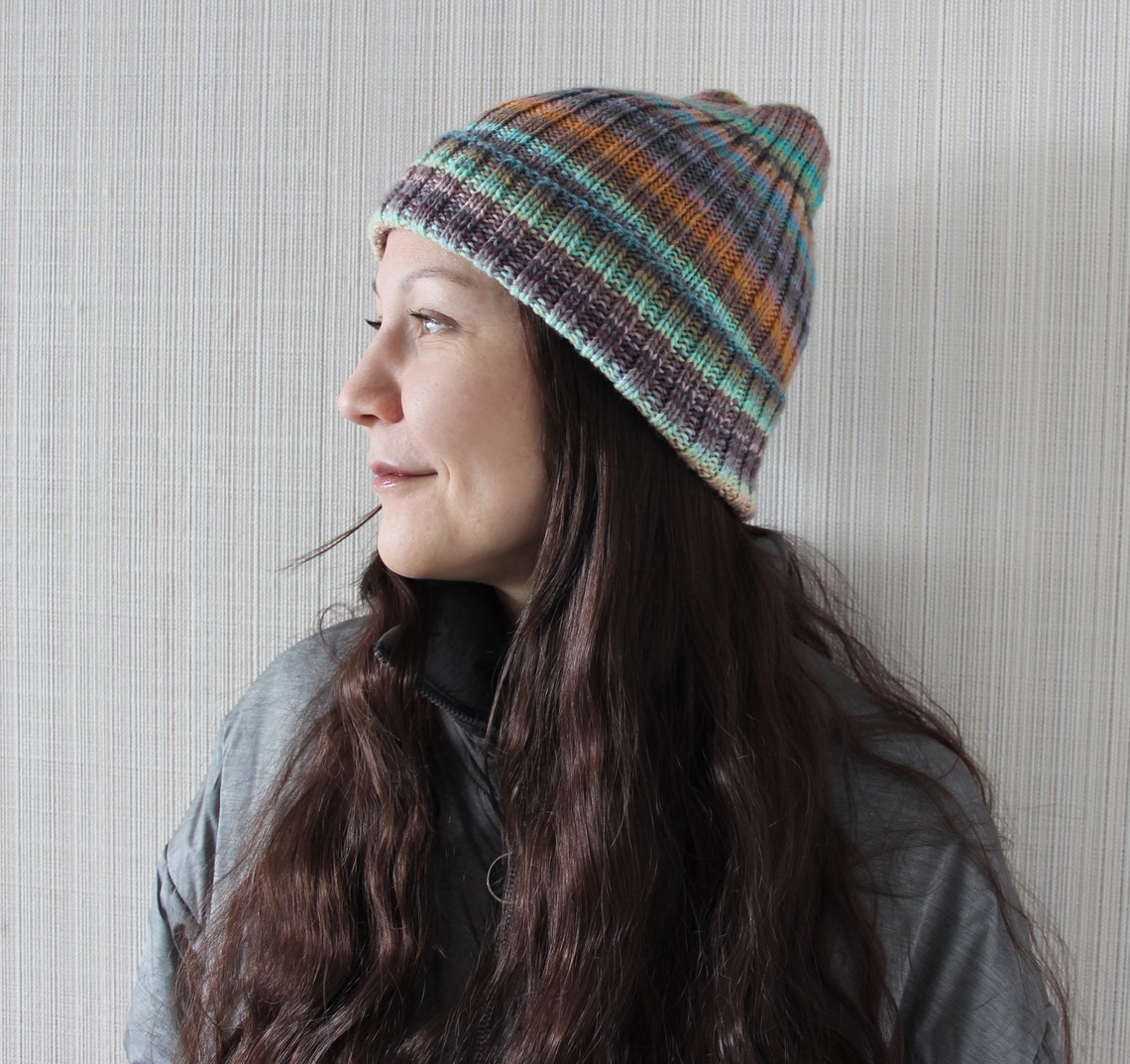 Knit Slouchy Hat Hipster Beanie Knitted Boho Slouchy Hat Knit Etsy