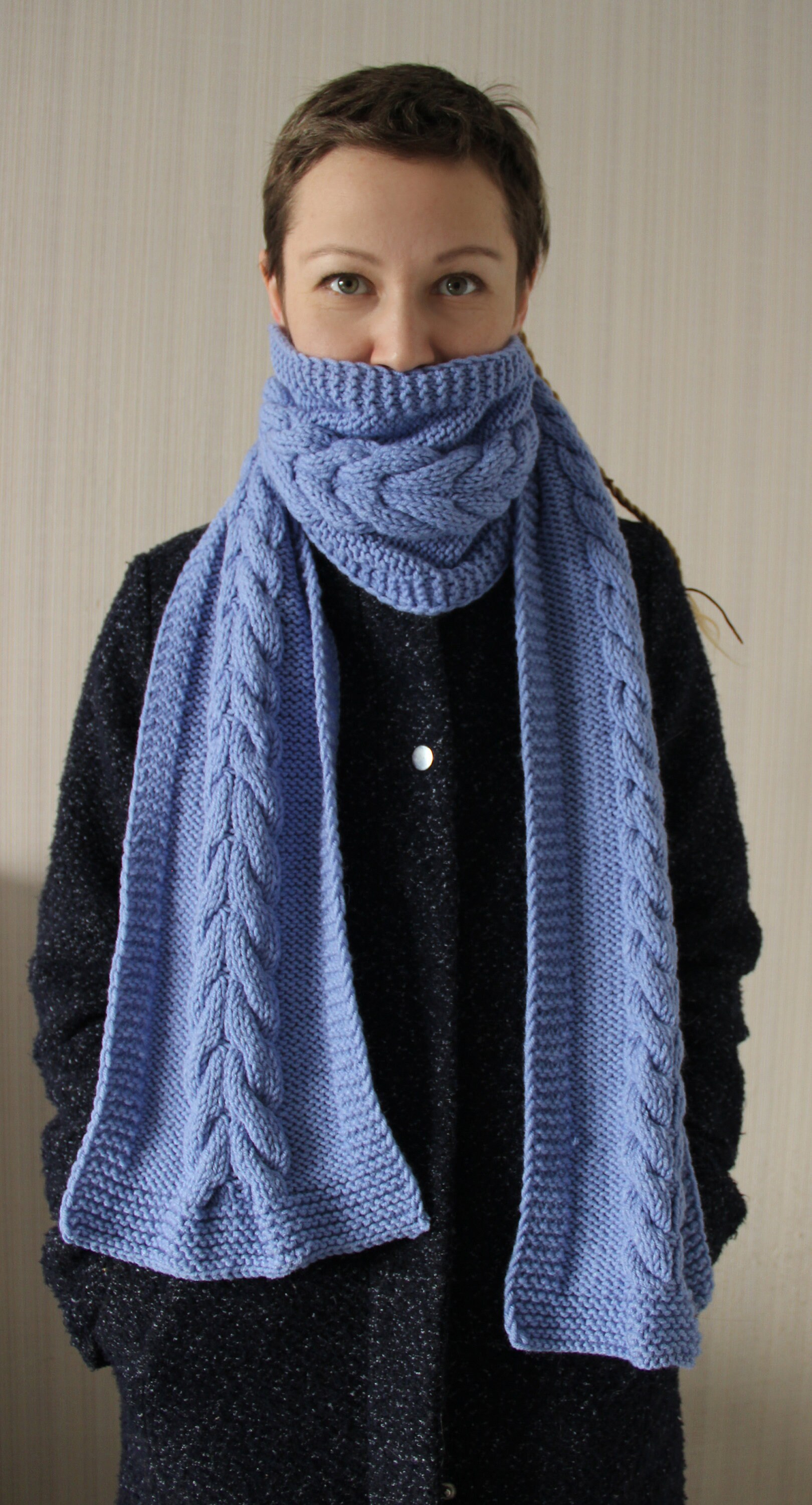 Cable Knit Scarf Long Winter Scarf Woolen Knitted Scarf Hand Etsy