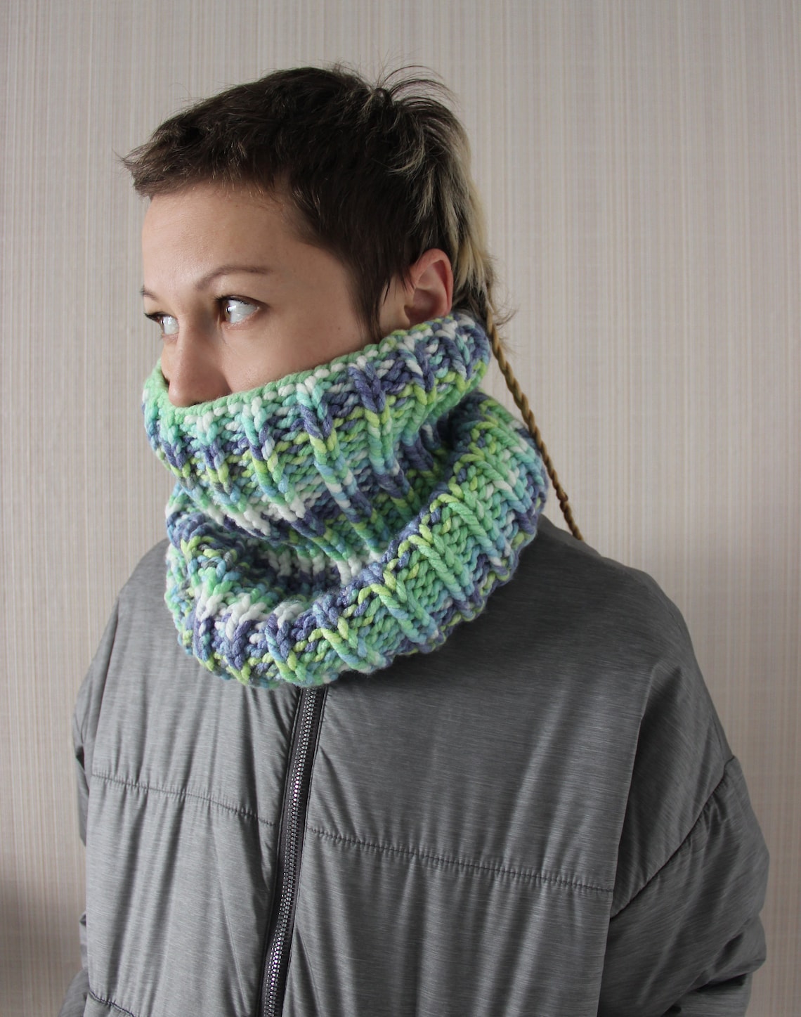 Chunky Infinity Scarf Hand Knit Snood for Women Knitted Snood Etsy