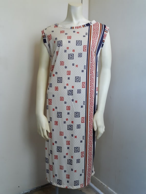 Vintage late 1960's funky boatneck sleeveless dres