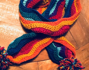 Jewel Tone Wavy Scarf