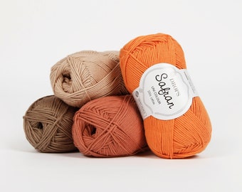 DROPS Safran Egyptian Cotton Yarn: Combed Cotton, Knitting & Crochet (50g/160m)