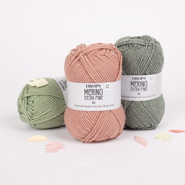 50g/105m(1,8oz-115yds)/DROPS Merino Extra Fine, Superwash treated extra fine merino wool