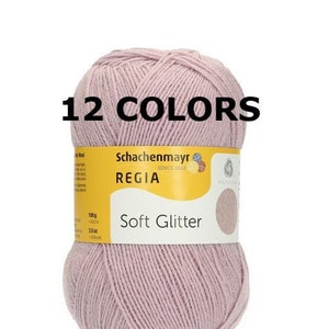 Regia Soft glitter 100g calcetines lana noble palabra especial no se raya 51 silverblue 