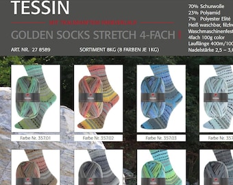 100g-400m / Golden Socks Tessin 4ply / Pro Lana / Virgin Wool, Polyamide, Polyester Elite / Socks Yarn