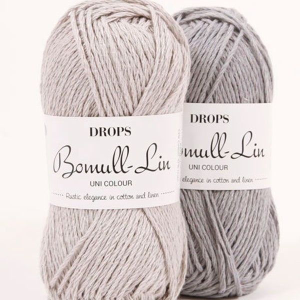 50 g/85m(1.8oz-93yds), DROPS Bomull-Lin / Rustic elegance in cotton and linen