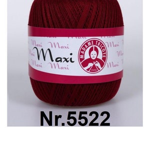 100% Mercerized cotton yarn / Madame Tricote Paris/ Dark Red/ Crochet thread/ Cotton thread/Nr.5522