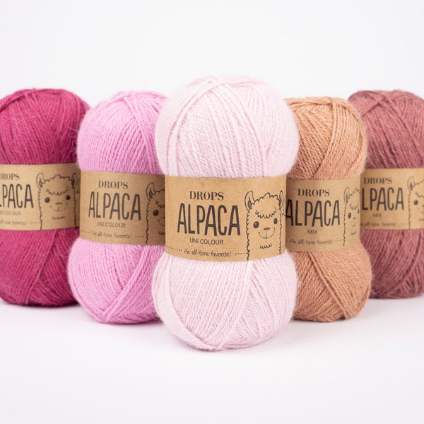 50g/167m(1,8oz-183yds), DROPS Alpaca, An all time favorite made purely from soft alpaca,Alpaca yarn, Wool yarn, Knitting yarn