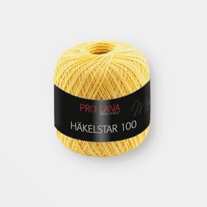 100% pure combed cotton / Hakelstar 100 Pro Lana for magical crochet lace and great accessories / Yellow / Nr 22