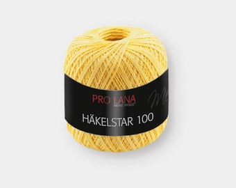100% pure combed cotton / Hakelstar 100 Pro Lana for magical crochet lace and great accessories / Yellow / Nr 22
