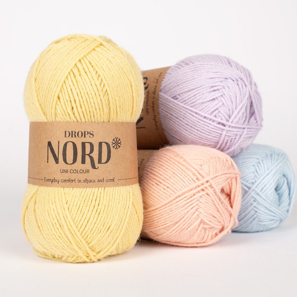 50g/100m (1,8oz-186yds), DROPS Nord, Soft and durable in alpaca, wool and polyamide