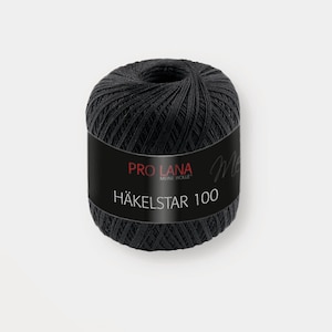 100% pure combed cotton / Hakelstar 100 Pro Lana for magical crochet lace and great accessories / Black / Nr 99
