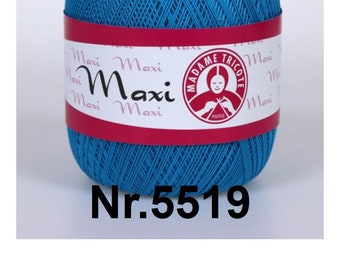 100% Mercerized cotton yarn / Madame Tricote Paris/ Turquoise/ Crochet thread/ Cotton thread/Nr.5519