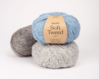 50g/130m, DROPS Soft Tweed / Ein Tweed-Klassiker aus superfeiner Alpaka- und Merinowolle / Viskose