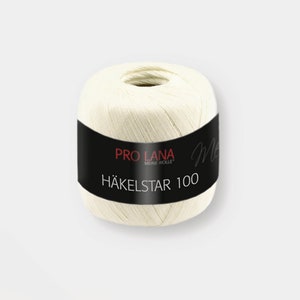 100% pure combed cotton / Hakelstar 100 Pro Lana for magical crochet lace and great accessories / Off White / Nr 02