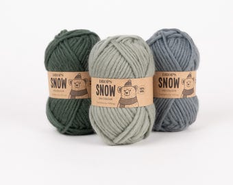 DROPS Snow Wool Yarn: Super Bulky, Felting Yarn (50g-50m)