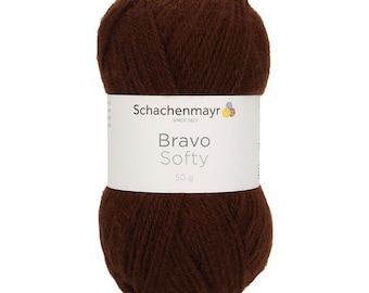 Schachenmayr BRAVO SOFTY / Acrylic yarn / Brown color / 50 gr-140 m