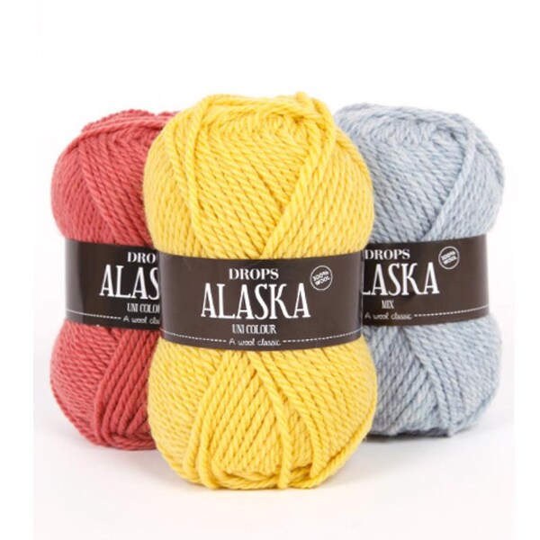 50g/70m(1,8oz-77yds), DROPS Alaska, ¡Un clásico de lana! Hilo de lana, hilo de tejer