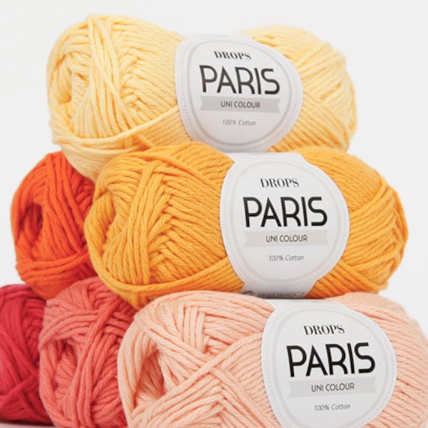 50gr/75m (1,8oz-82yds), DROPS Paris, Fun and easy to knit cotton!
