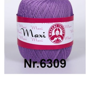 100% Mercerized cotton yarn / Madame Tricote Paris/Violet/ Crochet thread/ Cotton thread/Nr.6309