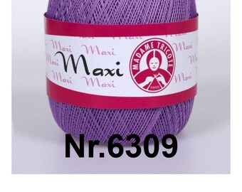 100% Mercerized cotton yarn / Madame Tricote Paris/Violet/ Crochet thread/ Cotton thread/Nr.6309