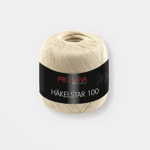 100% pure combed cotton / Hakelstar 100 Pro Lana for magical crochet lace and great accessories / Beige / Nr 03