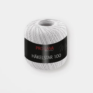 100% pure combed cotton / Hakelstar 100 Pro Lana for magical crochet lace and great accessories / Light Grey / Nr 90