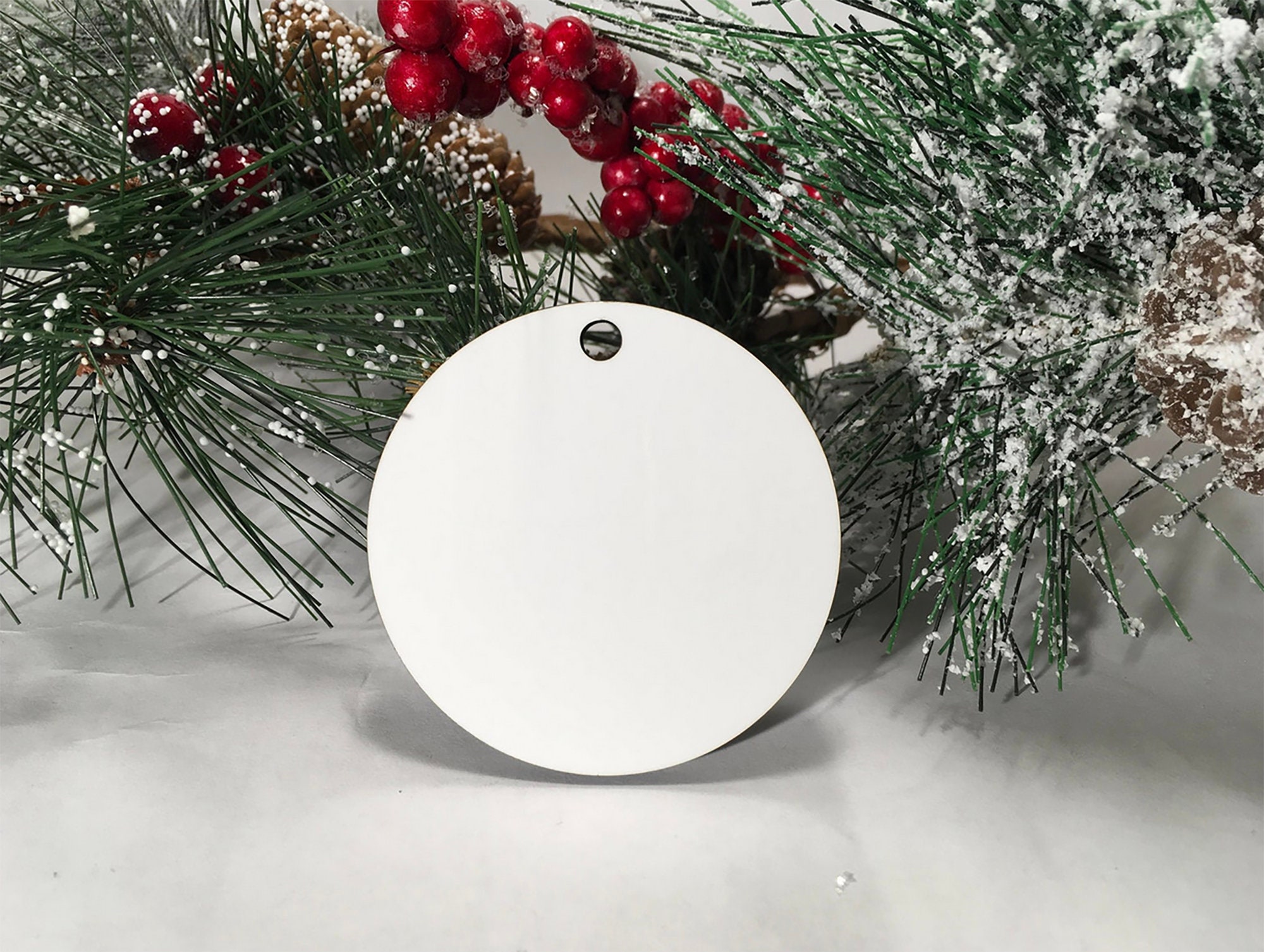 Sublimation Holiday Ornament Sublimation Blanks Round Etsy