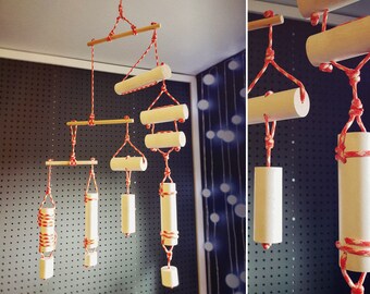 Turquoise & Natural Wood With Teal Diamond Paracord Rope Hanging ...