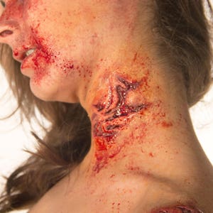 Silicone prosthetics Lacerations Z4+Z10 - Platinum silicone gel with cap plastic edges.