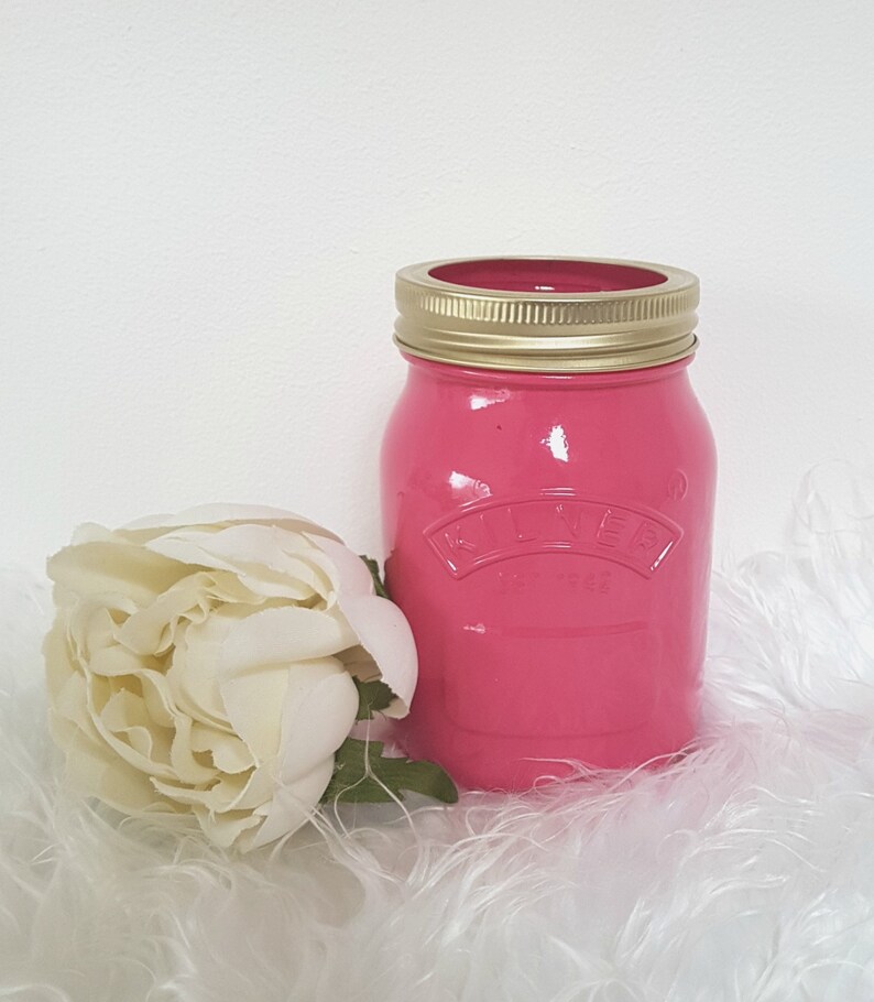 Hot Pink Jar Teen Preteen Girls Makeup Brush Holder Pen Etsy