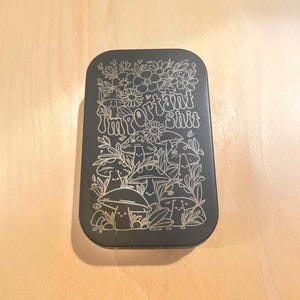 Important Sh*t Tin - Mint Tin, Tobacco Tin, Compartment Tin, Cigarette Case, Fun Tin | Great Gift Custom Tin