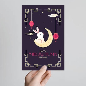 Mid-Autumn Festival Postkarten Pack Chuseok Tsukimi - Digitaler Download