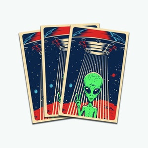 Cartão postal de OVNI alienígena - download digital