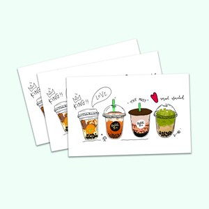 Bubble Tea Types Postcard - Boba Postcard - Digital Download