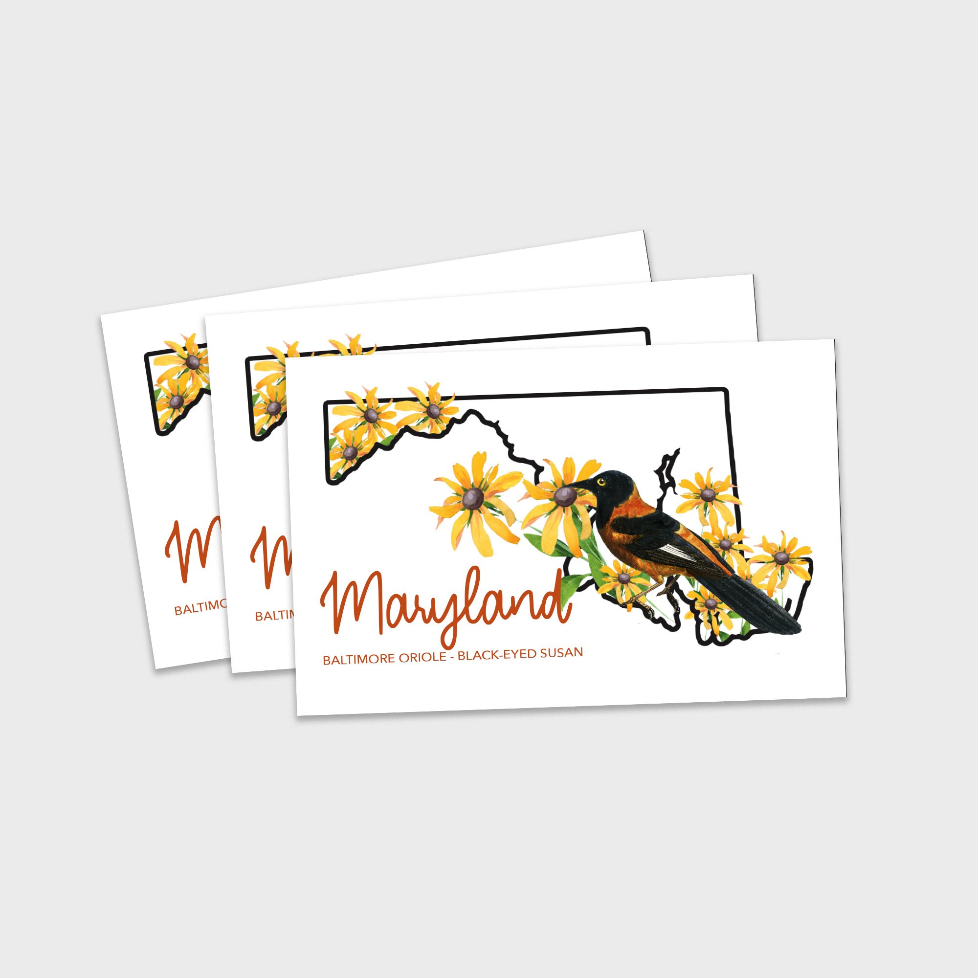Digital Download Maryland Postcards State Bird and Flower Postcard Etsy