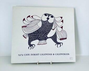 Vintage Cape Dorset Calenar 1979. Inuit Art Prints. Canadian First Nations Design.