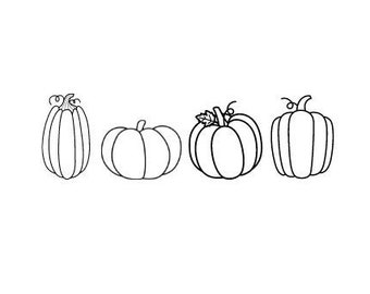 Cute row of pumpkins, fall, autumn svg