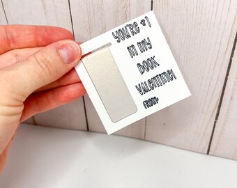 Magnetic bookmark valentines card