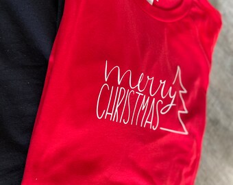 Festive red merry Christmas t shirt