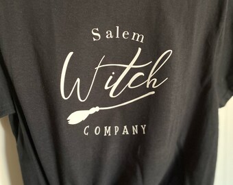 Salem witch company graphic T-shirt, Halloween T-shirt, women’s halloween T-shirt, cute Halloween shirt, witch T-shirt