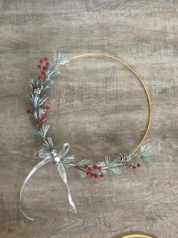 3 piece Minimalist Christmas Wreaths Holiday Wreath Christmas Decorations Gold Wreath