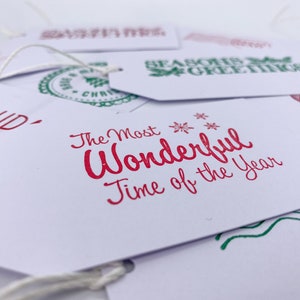 Set of 12 Handmade Christmas Gift Tags, Christmas gift tags, Present Tags, Handmade Christmas Tags, Gift Tags, Gift Wrapping