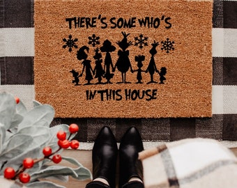 Homemade Coir Decor Doormat | Holiday Doormat | Grinch Doormat