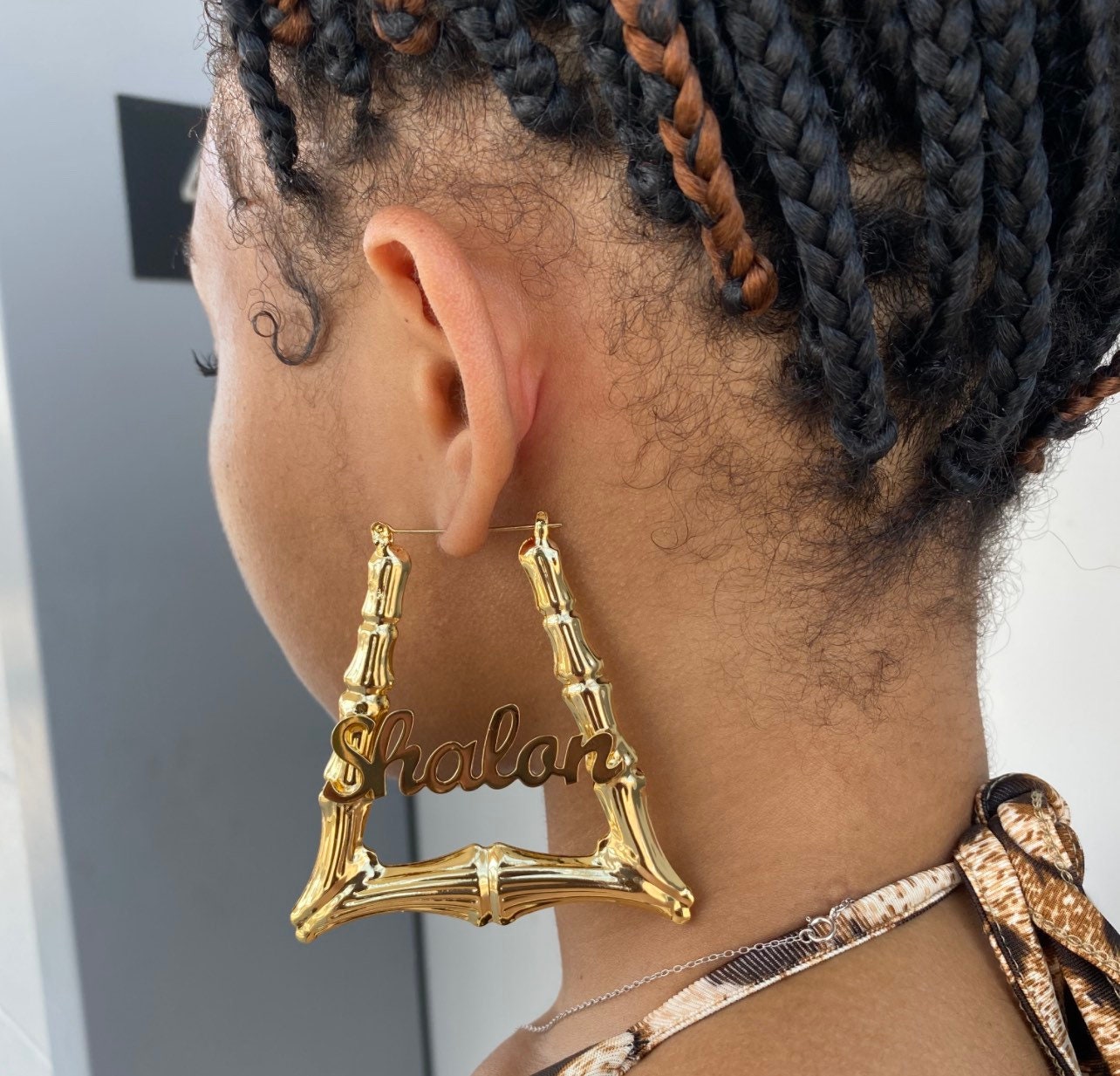 Bamboo Bundled-Plait Ear Cuff - brown | www.forstec.com