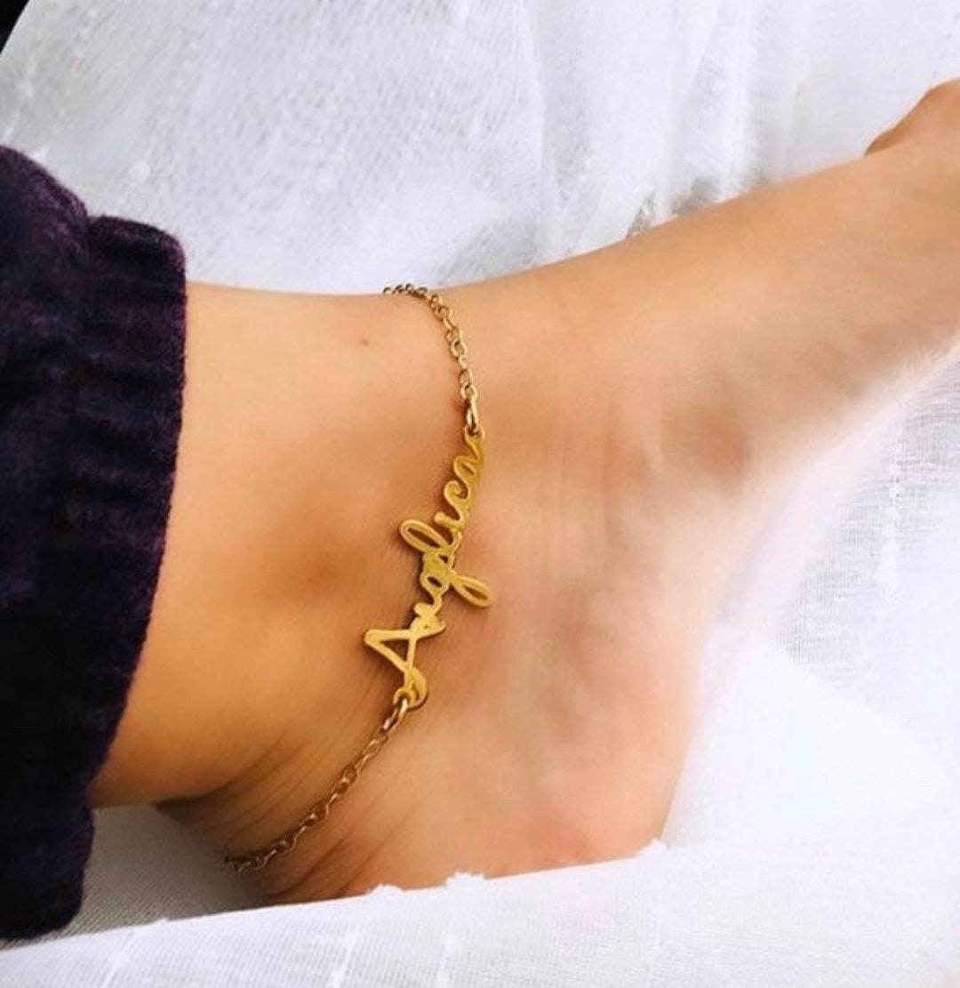 Gold name anklet Clearance