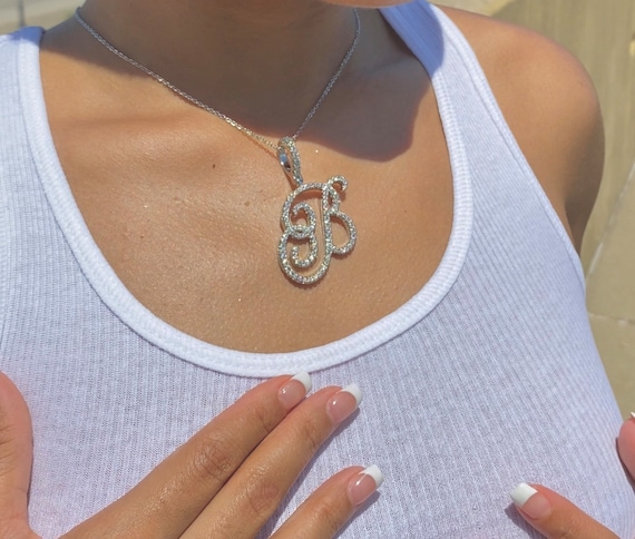 Rhinestone Initial Chain Necklace - Audacious Boutique