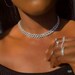 Dainty Cuban Link Choker, Platinum Choker, Diamond Choker, Iced Out Necklace, Diamond Necklace, Birthday Gift, Minimalist Choker 