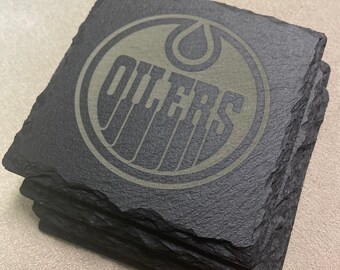 Edmonton oilers slate coasters - Gift idea - set of 4